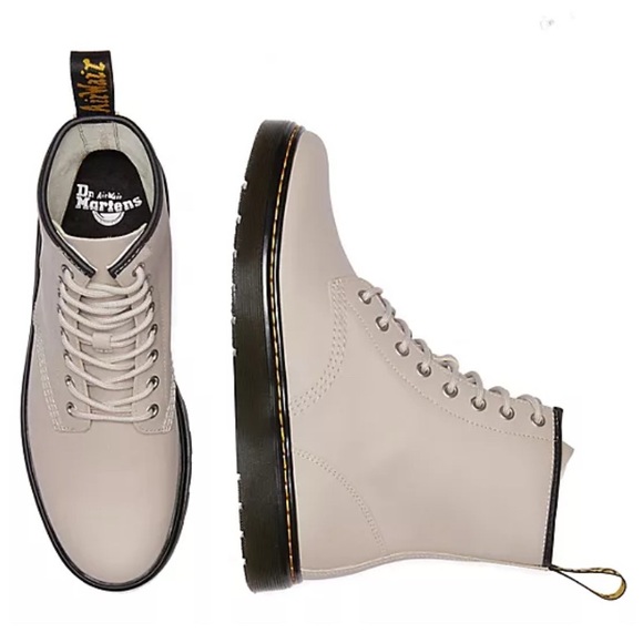 DR.MARTENS WOMENS ZAVALA TAUPE VINTAGE COMBAT BOOT NWOB CLASSIC SZ 8 - Picture 3 of 7